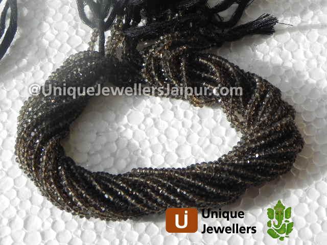 Smokey Faceted Roundelle Beads